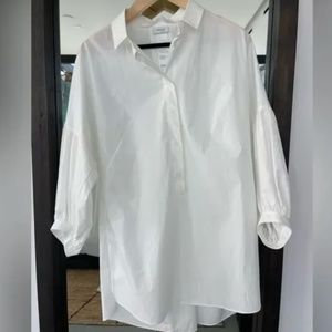 Akris Punto White Button-Front Tunic Blouse